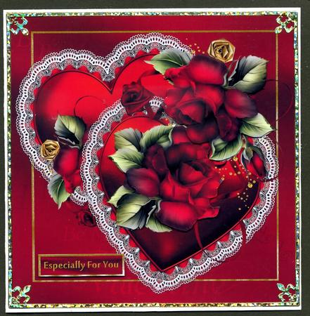 Valentine Hearts and Red Roses by Katie Silver