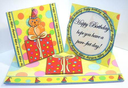 Birthday Fat Cat Double Twist Easel Mini Kit by Katie Silver