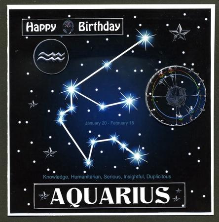 Star Sign Aquarius 8x8 by Katie Silver