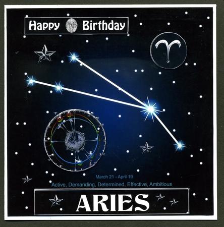 Star Sign Aries 8x8 by Katie Silver