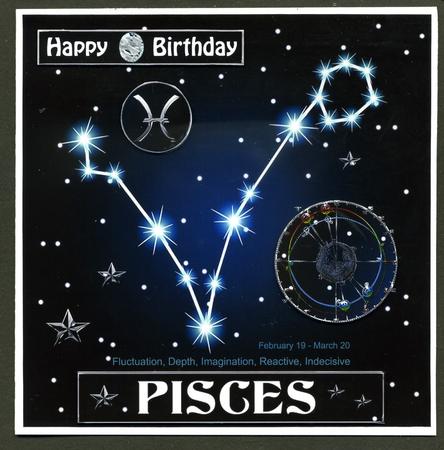 Star Sign Pisces 8x8 by Katie Silver