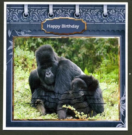 Mother and Son Gorillas Card and Shaped Layers by Katie Silver