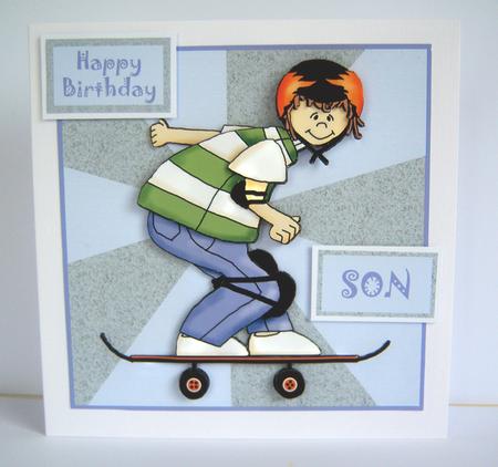 Skateboard Kid Topper & Decoupage by Katie Silver