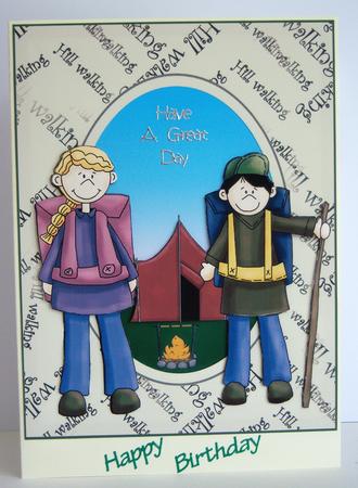 Hillwalker Male and Female Card Front by Katie Silver