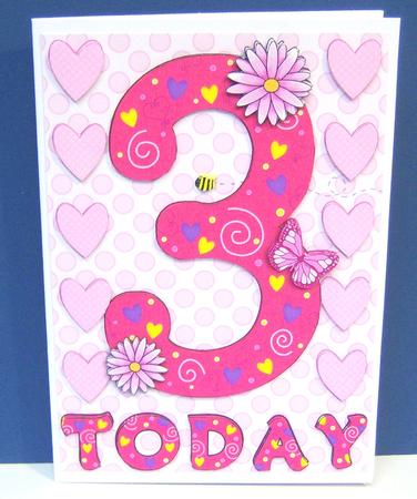 Three Today Girl Butterflies and Flowers A5 Decoupage by Katie Silver