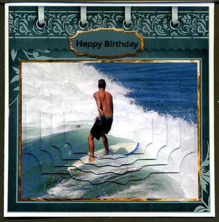 Surf Boarding Card with Shaped Layers by Katie Silver