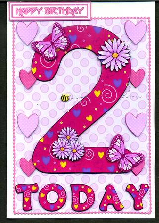 Two Today Girl Butterflies and Flowers A5 Decoupage by Katie Silver