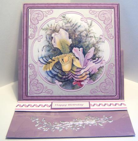 Iris Yellow and Mauve Card with Petal Stackers by Katie Silver