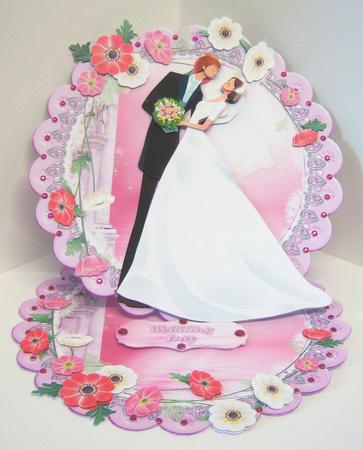 Kiss the Bride Scalloped Round Easel Card Mini Kit by Katie Silver