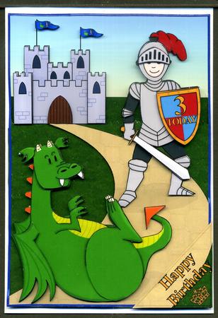 Knight with His Dragon and Castle A5 Decoupage Mini Kit by Katie Silver