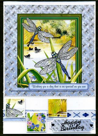 Dragonfly Days Large Square 6 by 6 Card Front Special You by Katie Silver