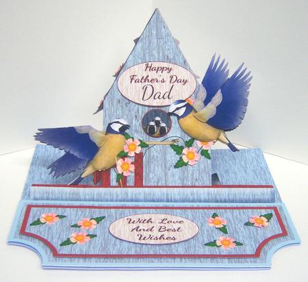 Blue Tit Easel Card Kit with Bird House by Katie Silver