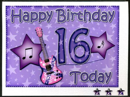 5x7 16th Birthday Guitar 3D Step by Step Decoupage by Katie Silver