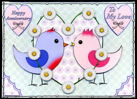 Lovebirds and Daisychains A5 Decoupage Mini Kit by Katie Silver