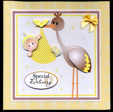 Special Delivery Lemon New Baby Card Topper by Katie Silver