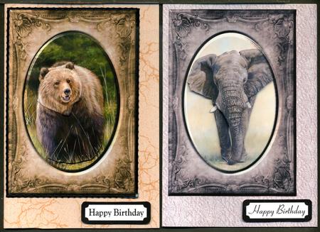 Elephant & Bear - Wildlife Duodecoupage by Katie Silver