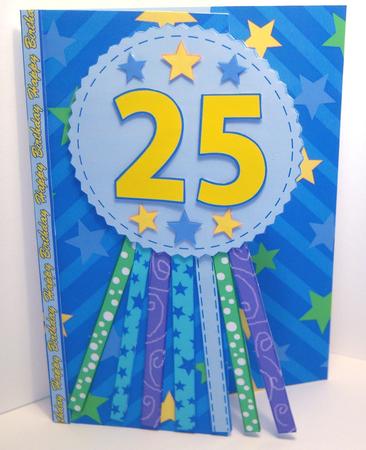 All Ages Birthday Rosette in Blue and Yellow by Katie Silver