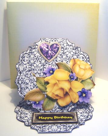 Yellow Roses Easel Card by Katie Silver