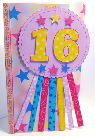 All Ages Birthday Rosette in Light Pink and Yellow by Katie Silver