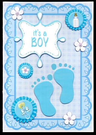 Baby Boy Blue Footprints by Katie Silver