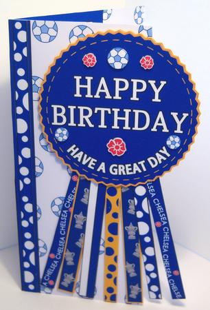 Chelsea Fc Rosette Over Edge All Ages Birthday Father's Day by Katie Silver