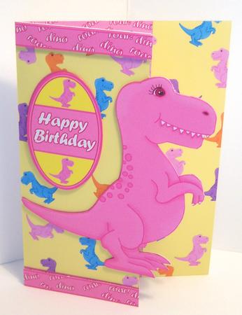 Pink Dinosaur Over the Edge Quick Card Mini Kit by Katie Silver