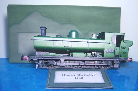 Steam Locomotive Decoupage Shaped Easel Card Kit by Katie Silver