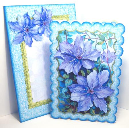 Purple Clematis Scalloped Fold Card Kit by Katie Silver