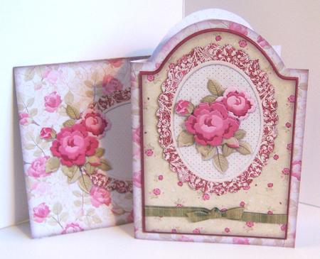 Antique Roses Round Topped Fold Card Kit by Katie Silver