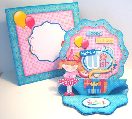 Make a Wish Double Decker Wavy Edged Round Easel Card Kit by Katie Silver