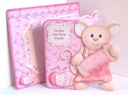 You Are Sew Mice Shaped Fold Card Kit by Katie Silver