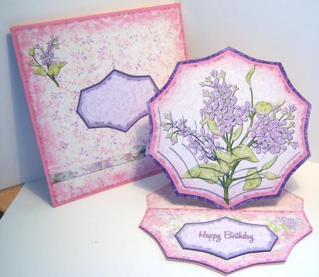 Shabby Chic Lilacs Spider Web Easel Card Kit by Katie Silver
