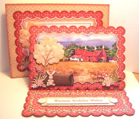 Kentish Oast Houses Scalloped Easel Card Kit by Katie Silver