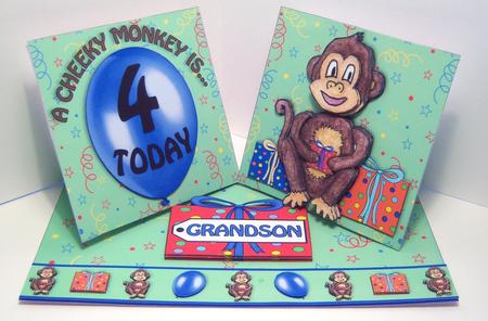 Cheeky Monkey Birthday Double Twist Easel Mini Kit by Katie Silver