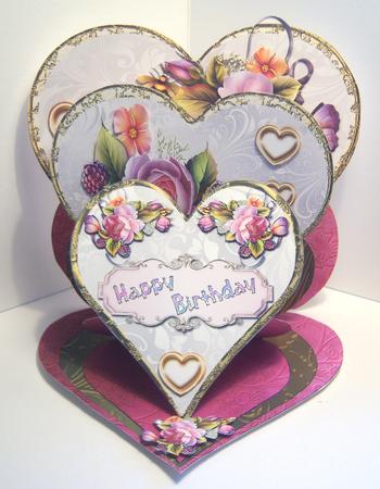 Triple Easel Heart Shaped Card by Katie Silver