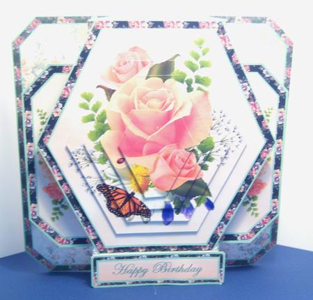 3D Double Pop-out - Peach Roses by Katie Silver
