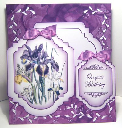 Purple Iris Large Fancy Stand Up Card N Envelope Kit by Katie Silver