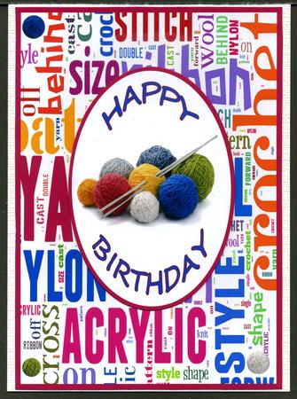 A4 Birthday Card for a Knitting/crochet Addict by Katie Silver