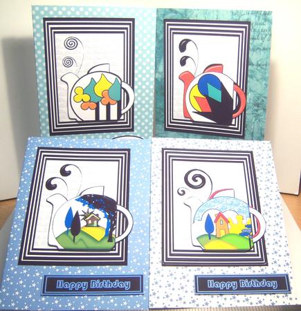 4 Clarice Out of the Frame Teapot Toppers by Katie Silver