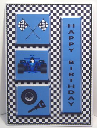 Racing Car Birthday Topper & Decoupage by Katie Silver