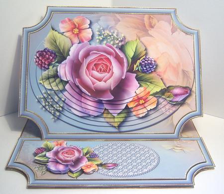 Pastel Flowers Rectangle Topped Pyramid Easel Card Kit by Katie Silver