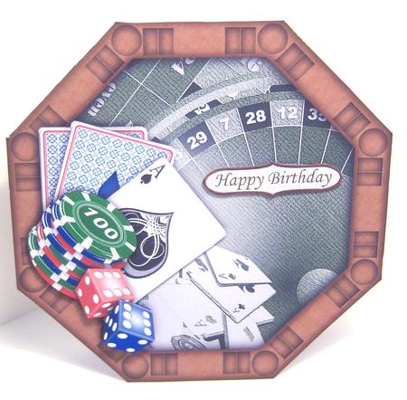 Gambling Poker Table Shape Card & Decoupage by Katie Silver