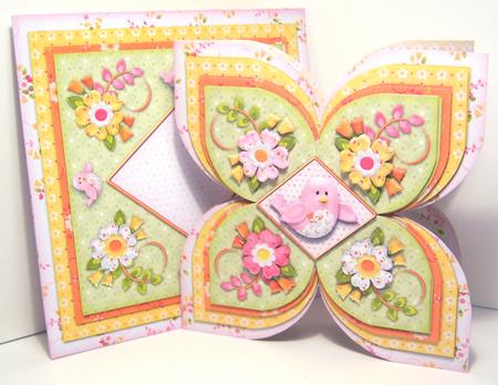 Birds & Blossoms Quad Petal Shaped Fold Card Kit by Katie Silver