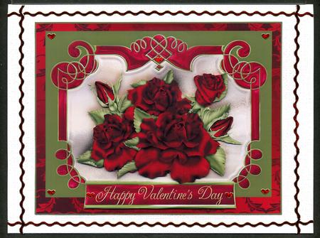 Red Rose Multi Occasion Card Front with Decoupage by Katie Silver