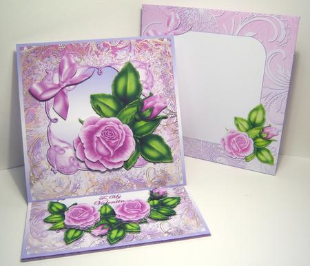 Lilac Roses Large Easel Card Kit by Katie Silver