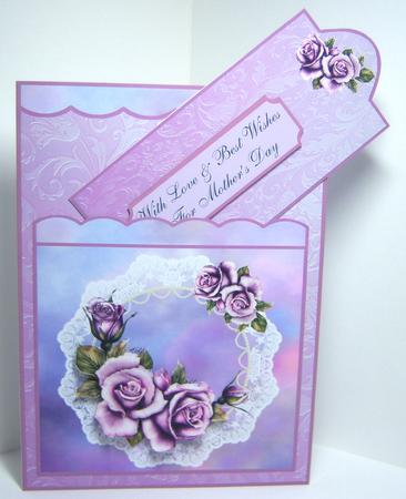Lilac Roses & Lace Pocket Card by Katie Silver