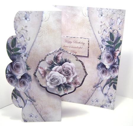White Rose Scallop Fold Back Card Mini Kit by Katie Silver
