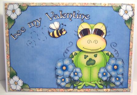 Male Bee My Valentine Card Front and Step by Step by Katie Silver
