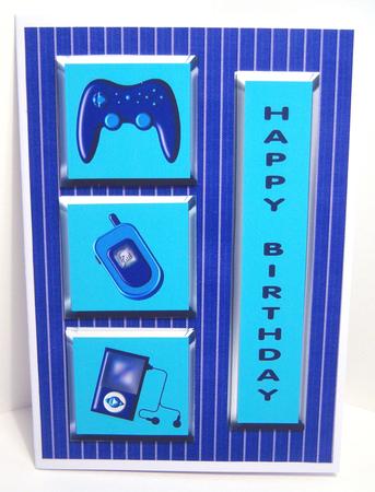 Teen Boy Birthday Gadget Topper & Decoupage by Katie Silver