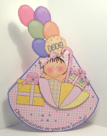 Baby Girl Wobble Card - Mini Kit by Katie Silver